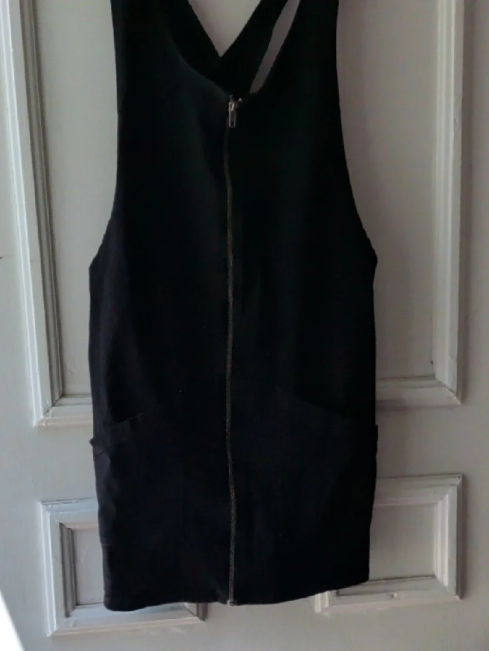 SO Black Zip-Front Pinafore with Patch Pockets - Picture 2 of 3